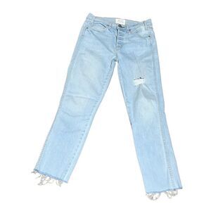MCGUIRE Denim Anthropologie Distressed Midrise Cropped Button fly Size 26